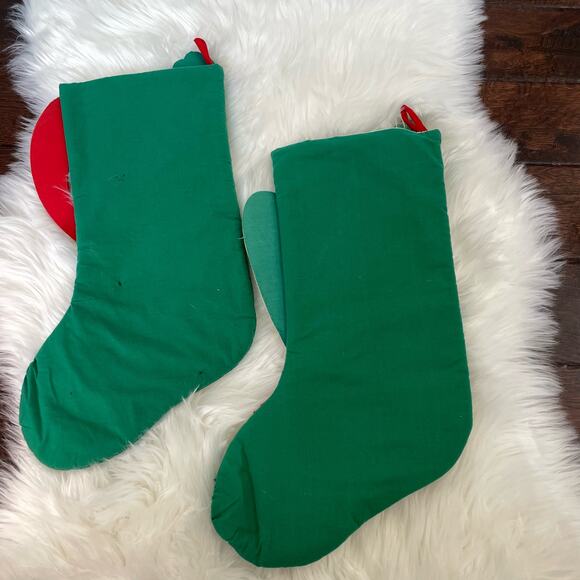 Vintage Christmas Stocking Lot of 2 Santa & Angel Stiff Cardboard Front READ - Picture 5 of 16